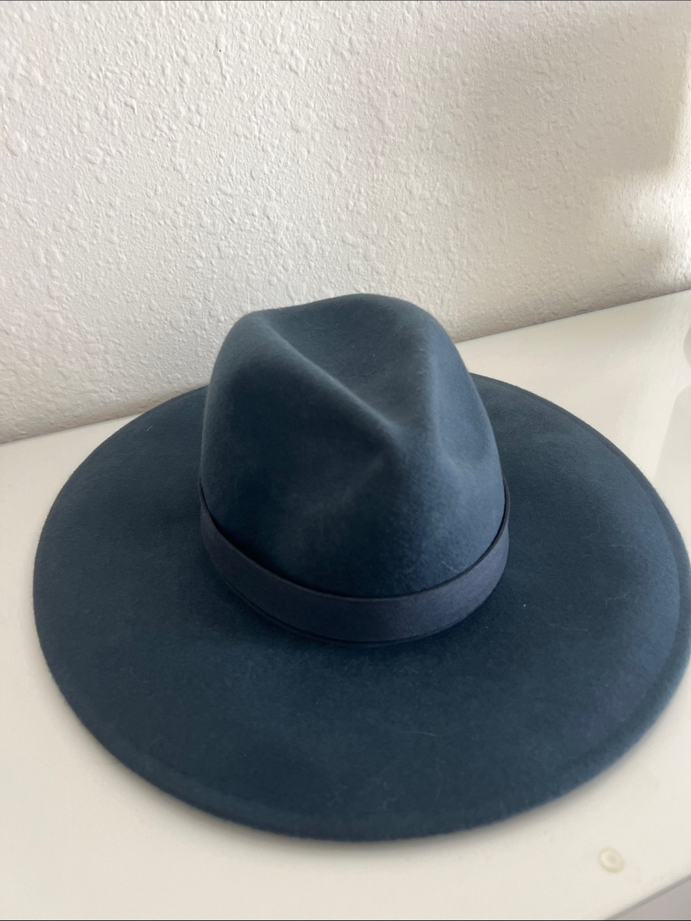 FREE PEOPLE 💖 Classic Wide-Brim Felt Hat in Dark Cornflower Blue